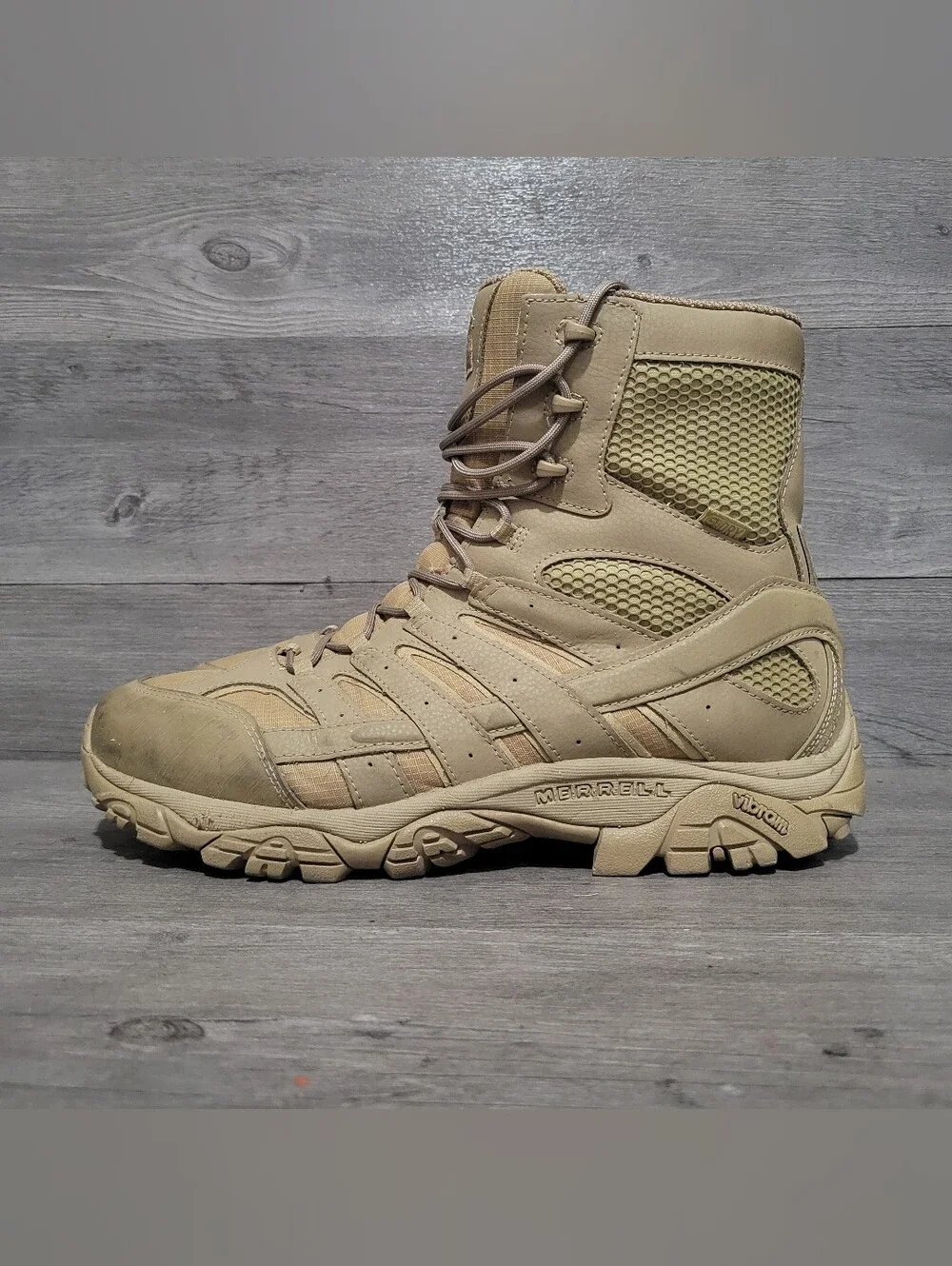 Merrell Moab 2 8” Mens Size 13 W Tactical Boot Coyote Tan Waterproof J15841
